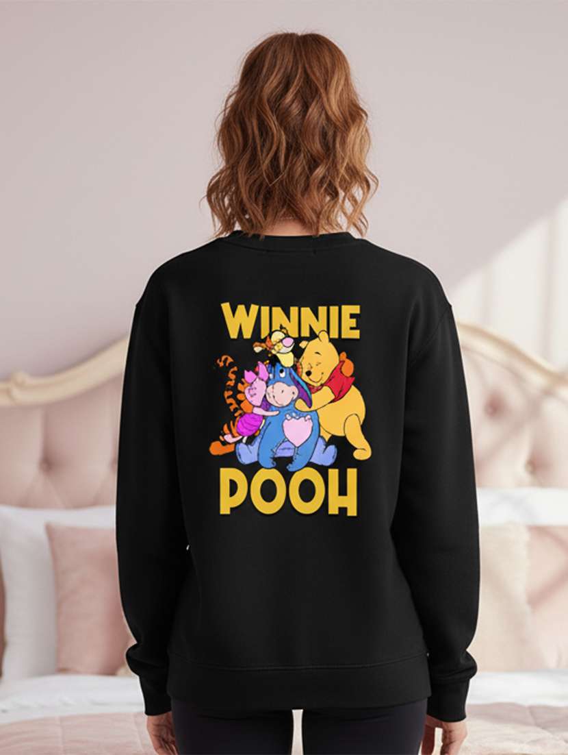 black cotton front print sweatshirt - 22223776 -  Standard Image - 1