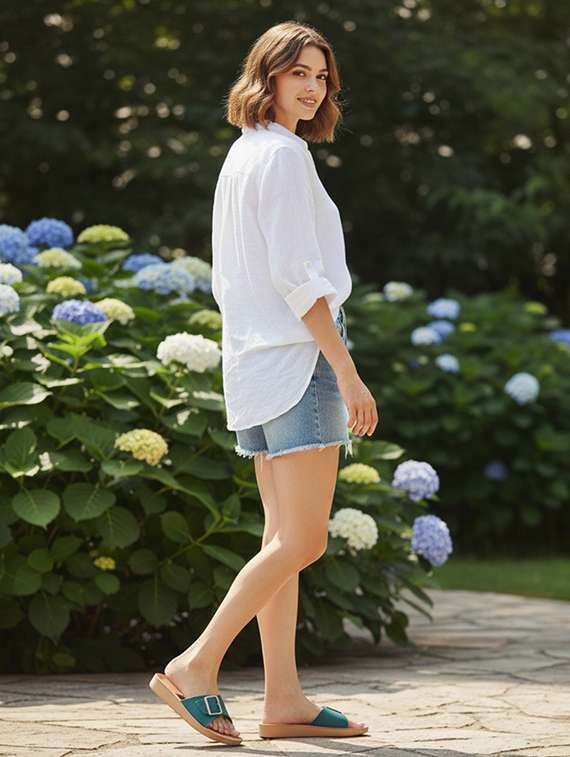 women solid slip on flat sandal - 22223799 -  Standard Image - 1