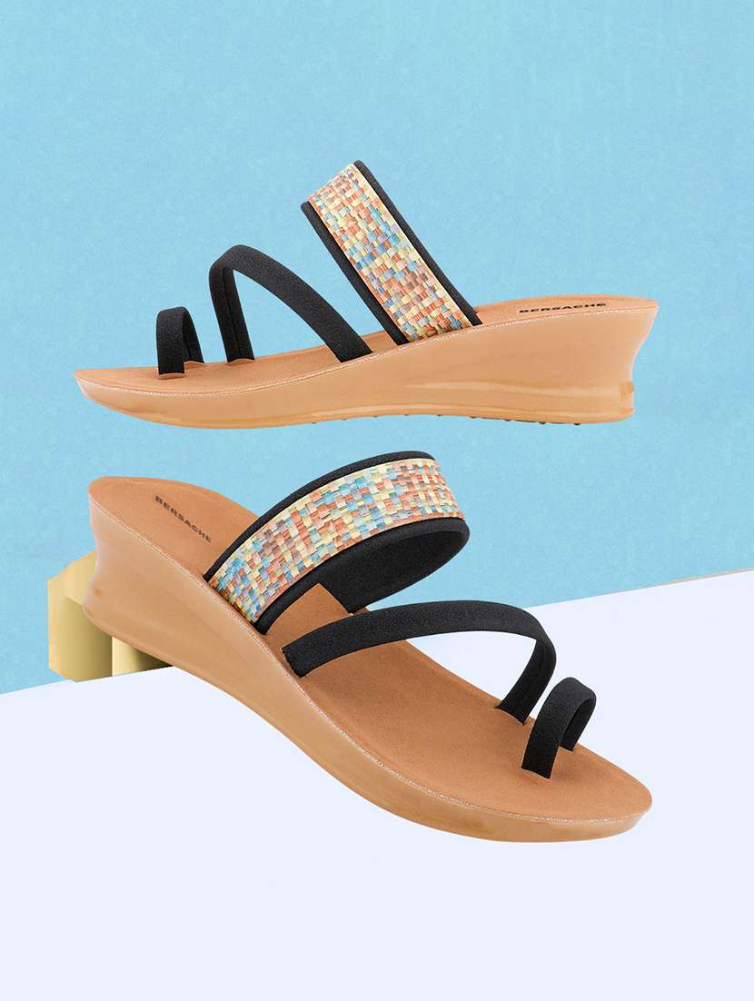 women black slip on wedge