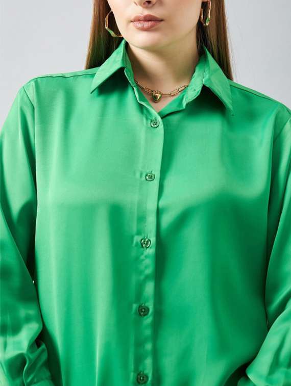 women solid collared long sleeve shirt - 22223835 -  Standard Image - 4
