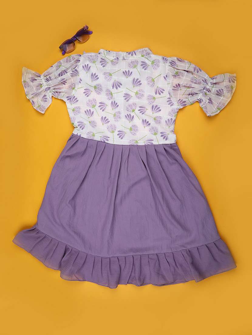 girls printed bell sleeve tiered dress - 22223934 -  Standard Image - 1