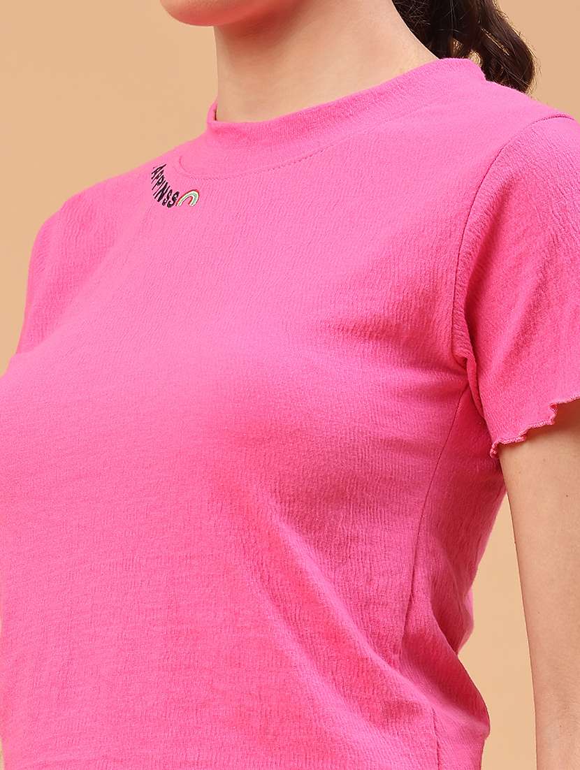 women solid short sleeve t-shirt - 22223964 -  Standard Image - 4