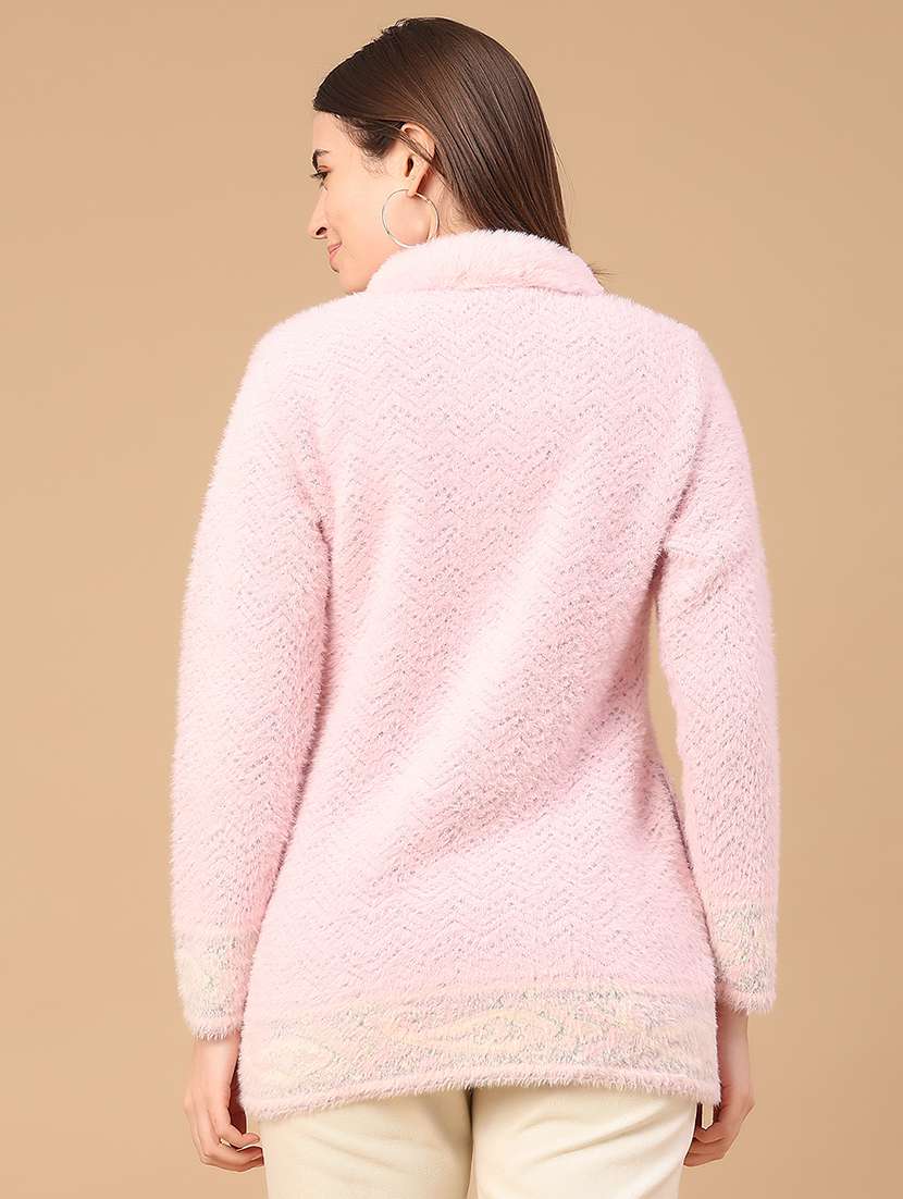 women self design long sleeve cardigan - 22224019 -  Standard Image - 4