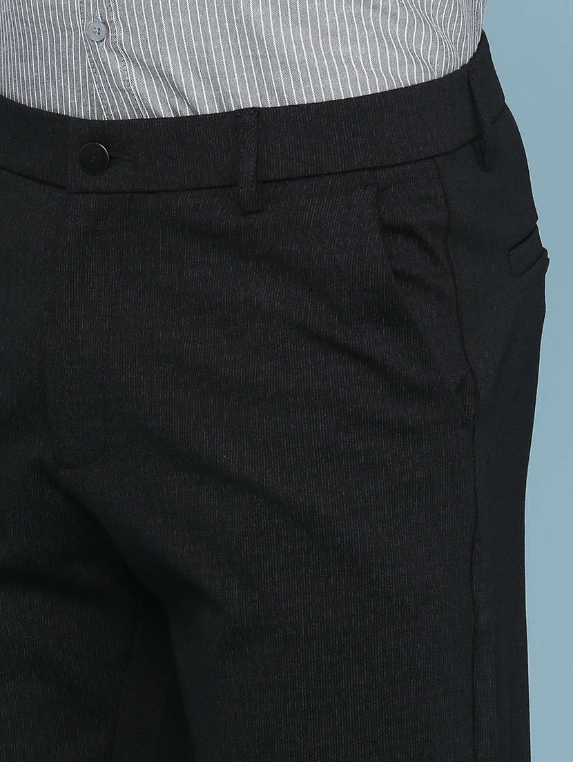 Men Self Design Mid Rise Formal Trouser - 22224020 -  Standard Image - 1