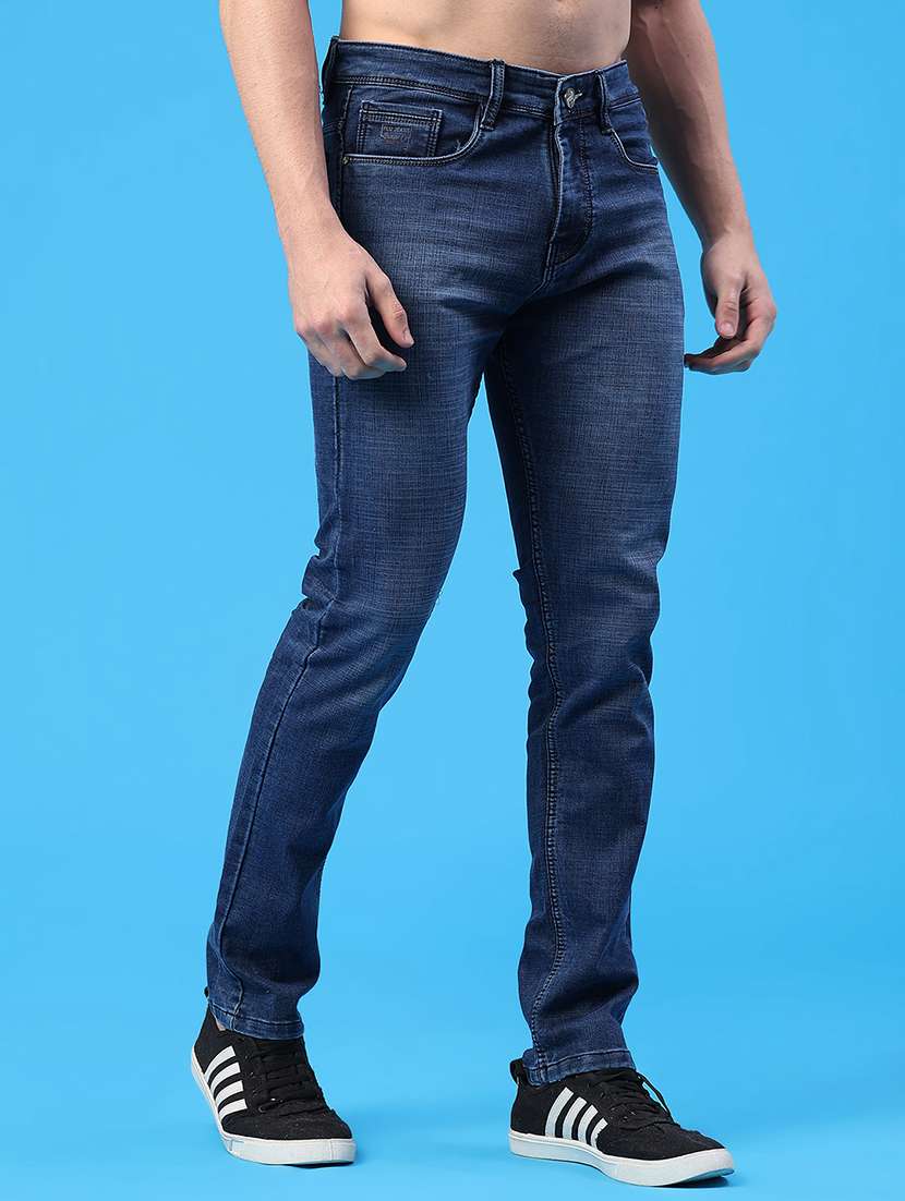 men washed mid rise full length slim fit jeans - 22224074 -  Standard Image - 1