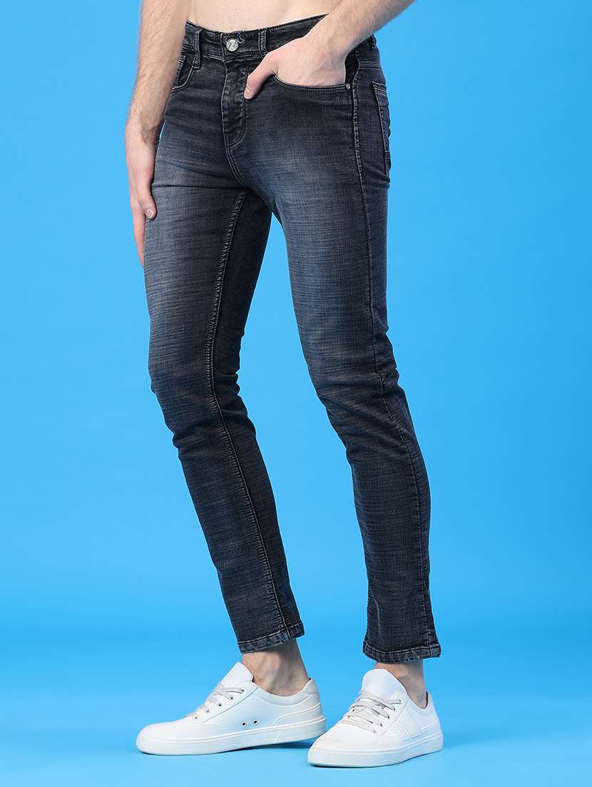 men washed mid rise full length slim fit jeans - 22224075 -  Standard Image - 1