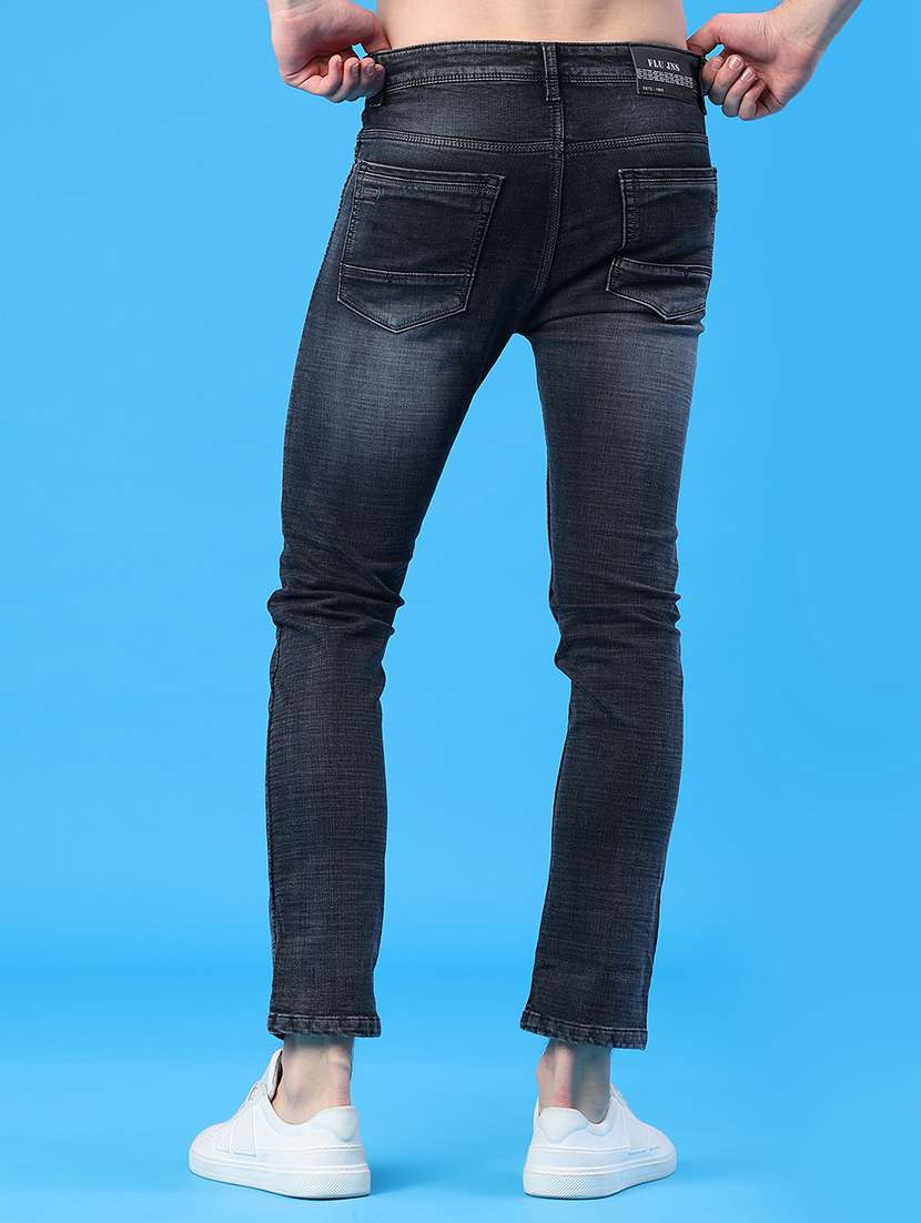 men washed mid rise full length slim fit jeans - 22224075 -  Standard Image - 4
