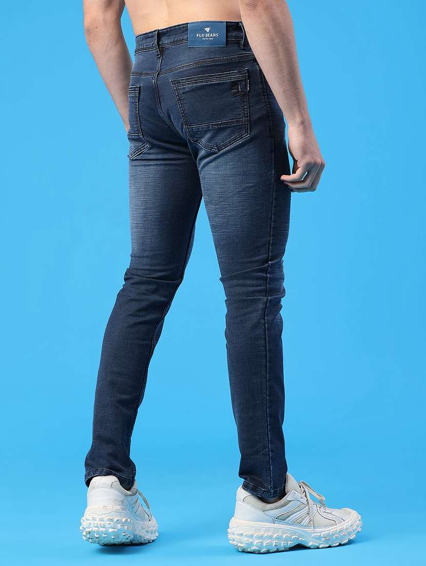 men washed mid rise full length slim fit jeans - 22224080 -  Standard Image - 4