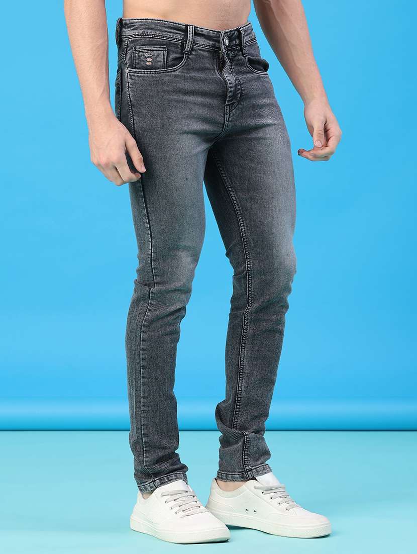 Men Washed Mid Rise Full Length Slim Fit Jeans - 22224086 -  Standard Image - 1