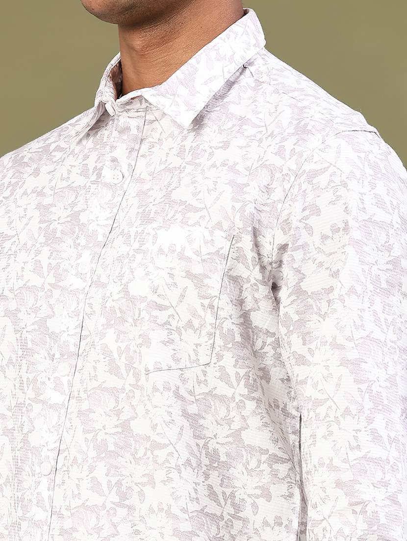 men printed long sleeve regular fit casual shirt - 22224107 -  Standard Image - 1
