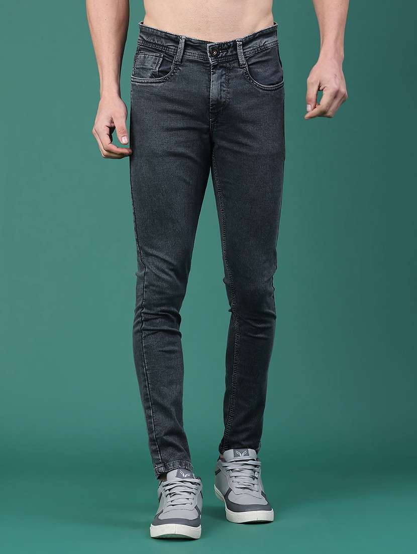 men solid mid rise skinny jeans 