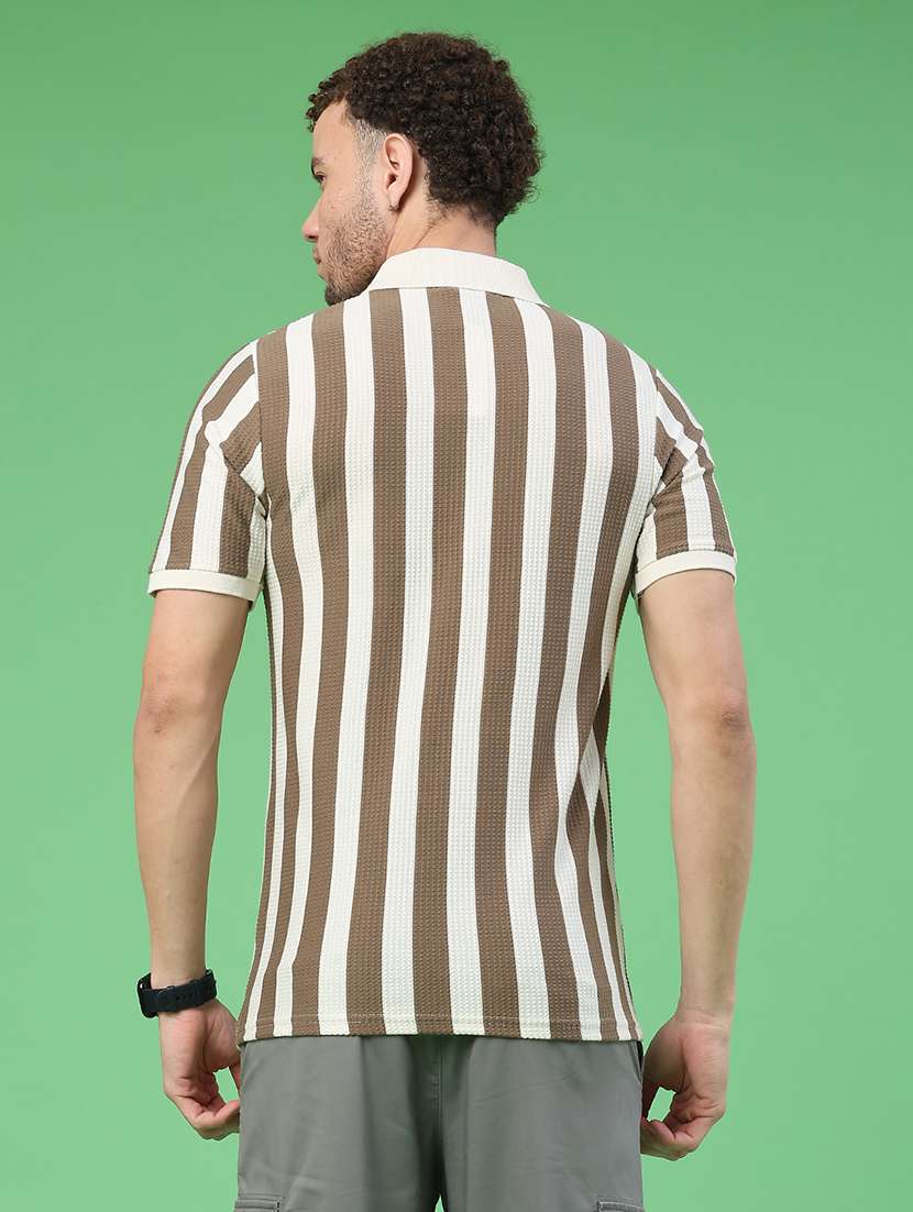 men striped short sleeve regular fit polo t-shirt - 22224163 -  Standard Image - 4