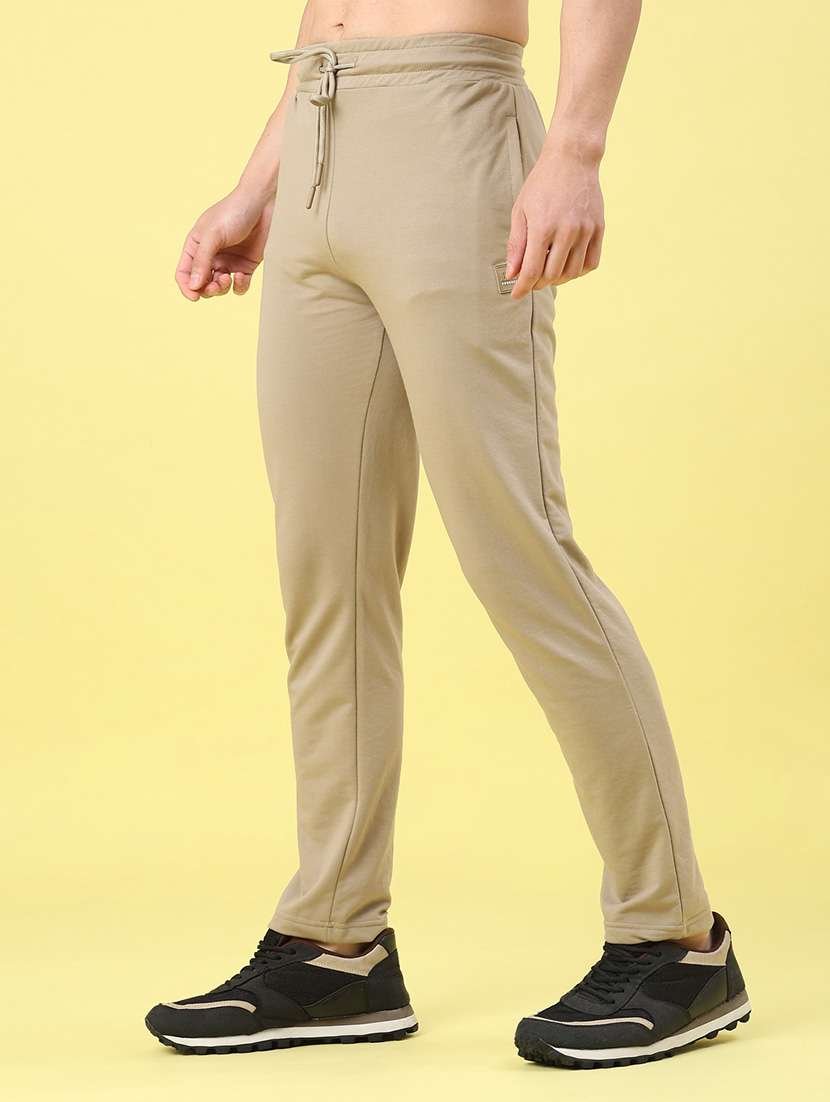men solid mid rise full length track pant - 22224169 -  Standard Image - 1