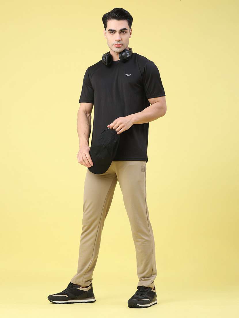 men solid mid rise full length track pant - 22224169 -  Standard Image - 4