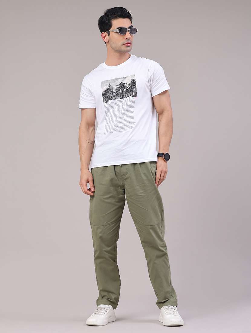 men solid mid rise full length track pant - 22224177 -  Standard Image - 4