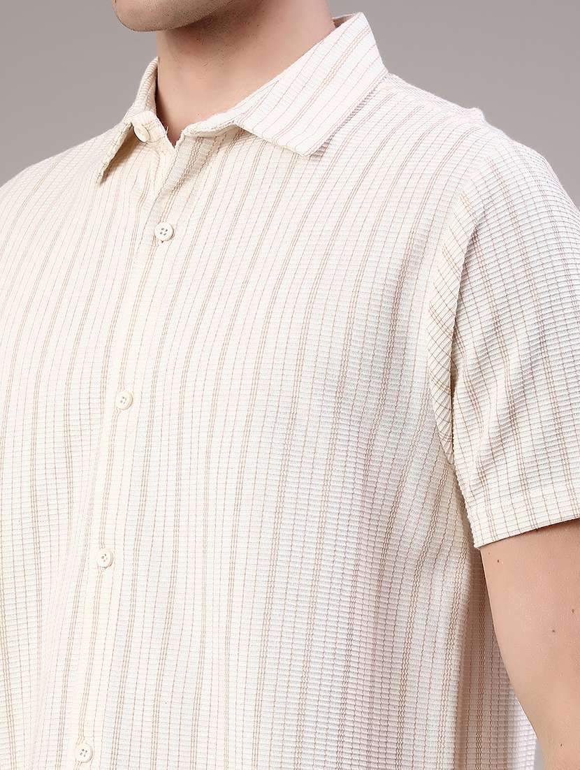 off white cotton casual shirt - 22224240 -  Standard Image - 1