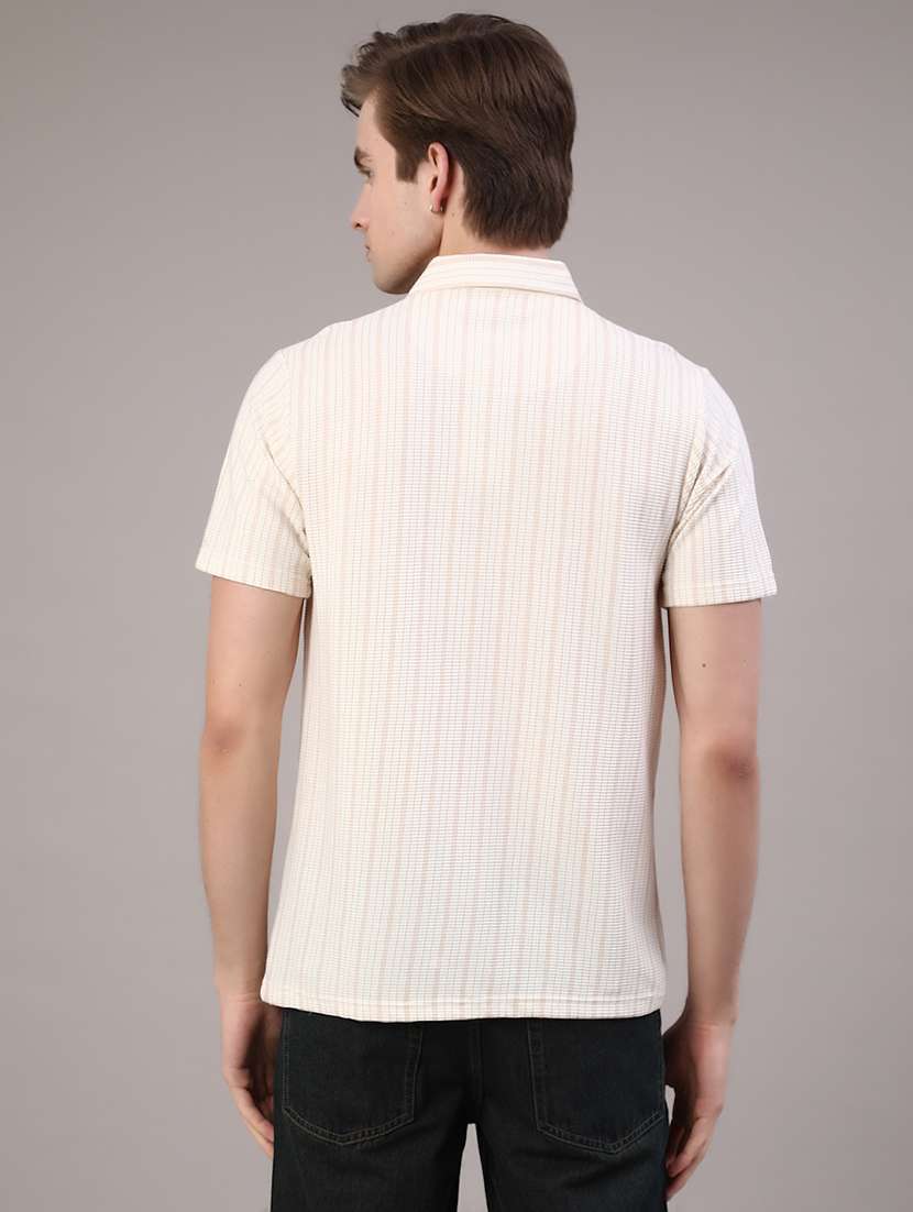 off white cotton casual shirt - 22224240 -  Standard Image - 4