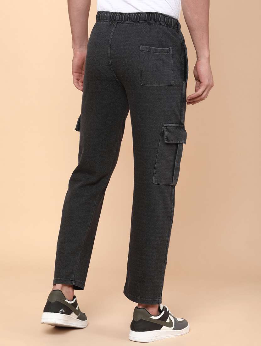 men black cotton  full length track pant - 22224248 -  Standard Image - 4