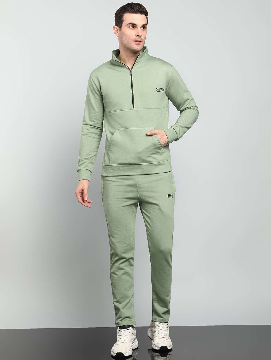 men solid full sleeve full length co-ord set - 22224346 -  Standard Image - 1