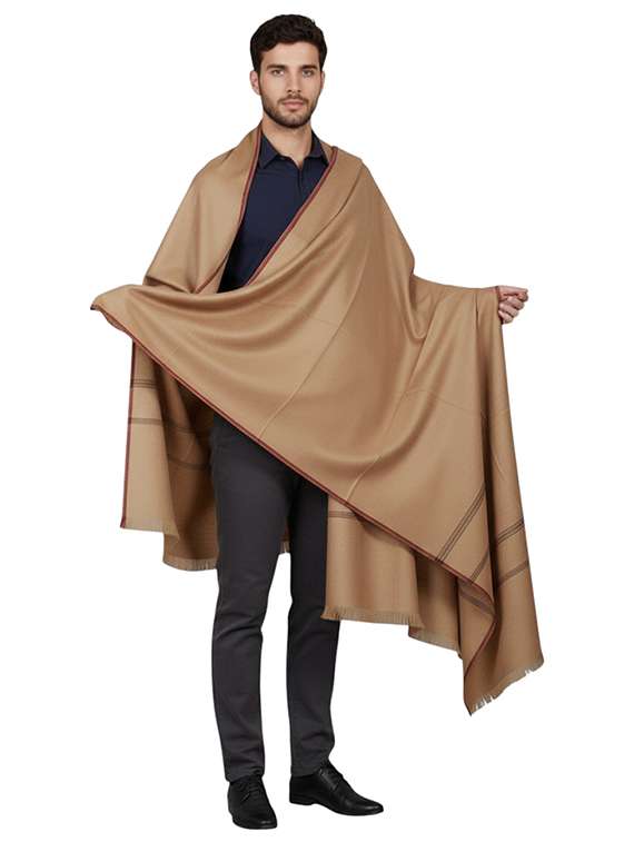 men solid pashmina shawl - 22224410 -  Standard Image - 1