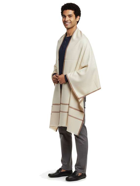 men solid pashmina shawl - 22224413 -  Standard Image - 1