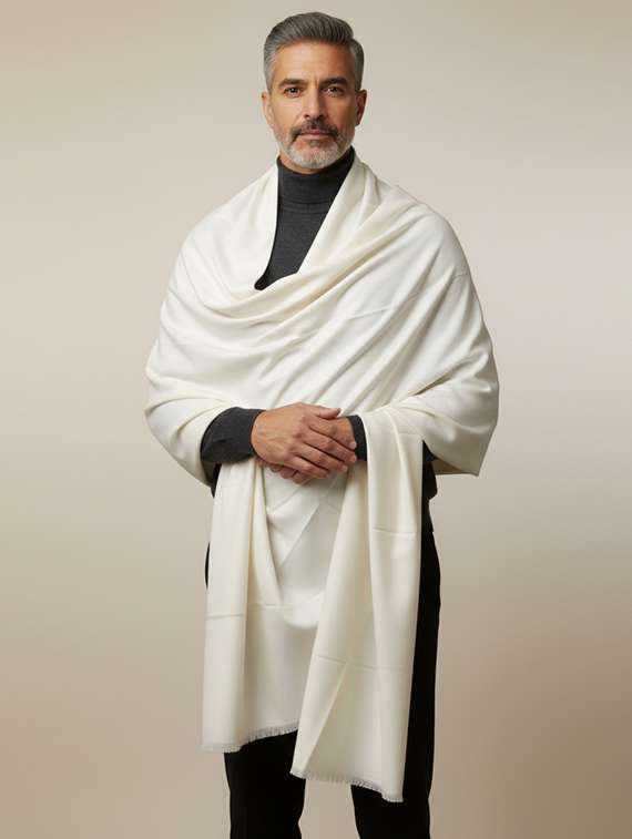 men solid pashmina shawl - 22224415 -  Standard Image - 1