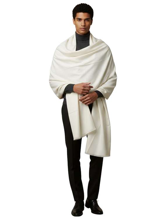 men solid pashmina shawl - 22224416 -  Standard Image - 1