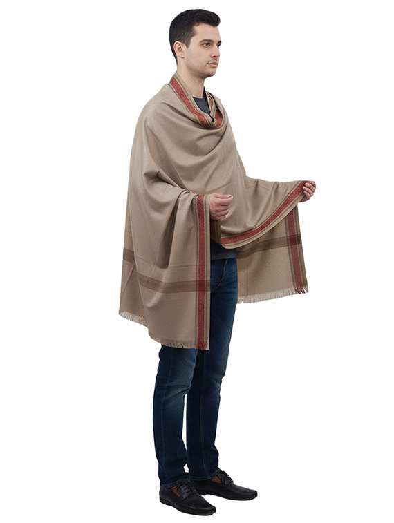 men solid pashmina shawl - 22224427 -  Standard Image - 1