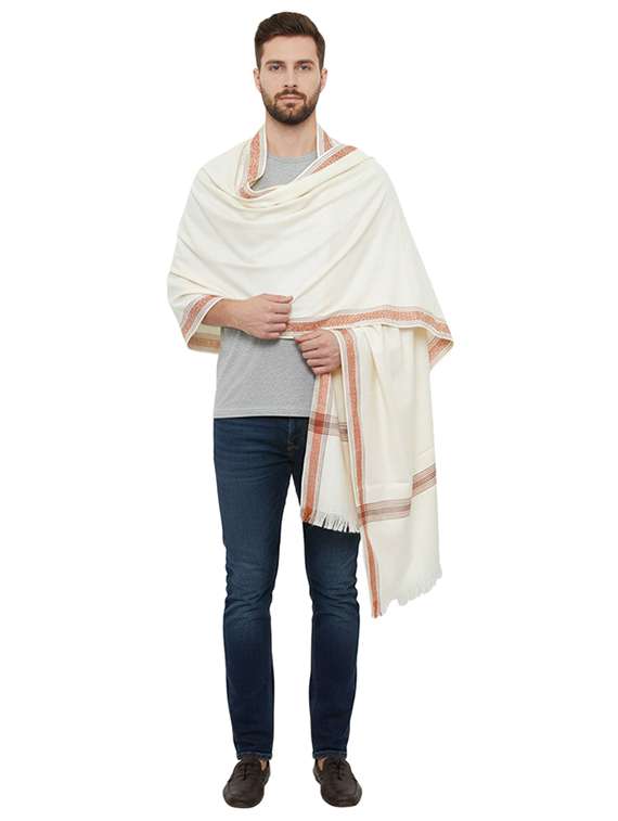 men solid pashmina shawl - 22224429 -  Standard Image - 1