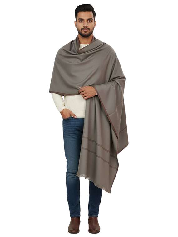 men solid pashmina shawl - 22224434 -  Standard Image - 1