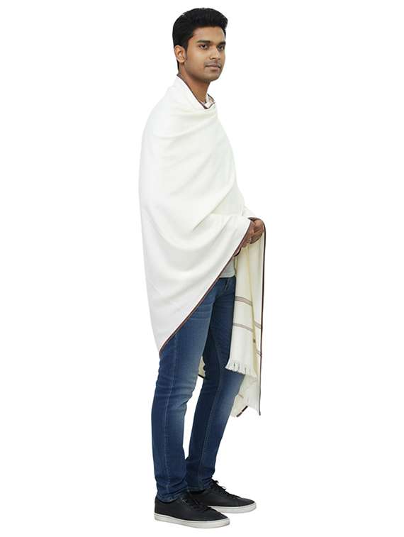 men solid pashmina shawl - 22224435 -  Standard Image - 1