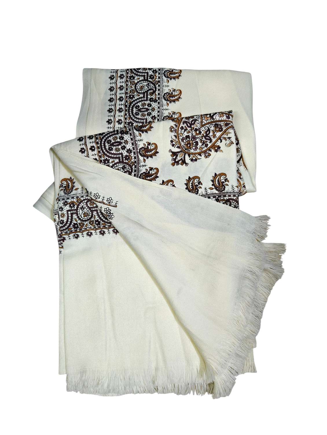 men solid with work pashmina shawl - 22224444 -  Standard Image - 4