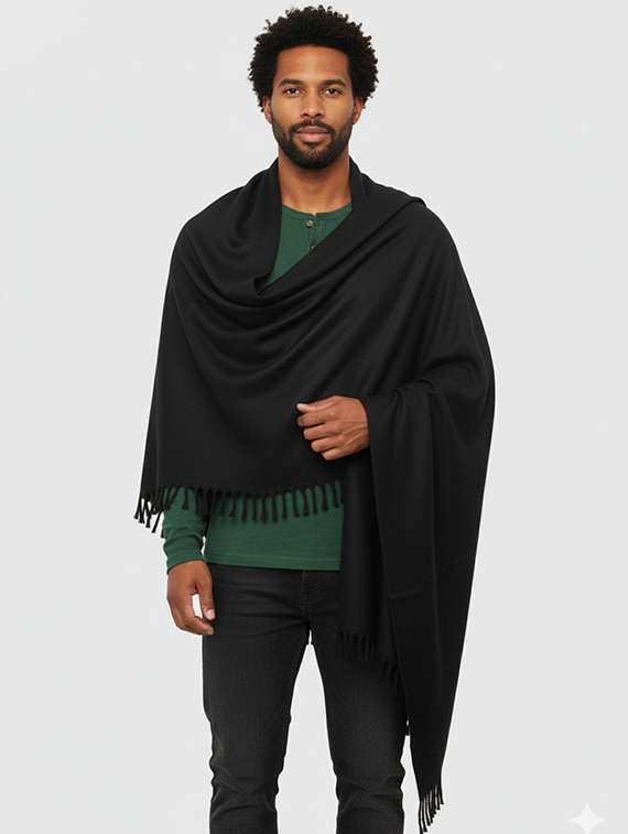 men solid pashmina shawl - 22224451 -  Standard Image - 1