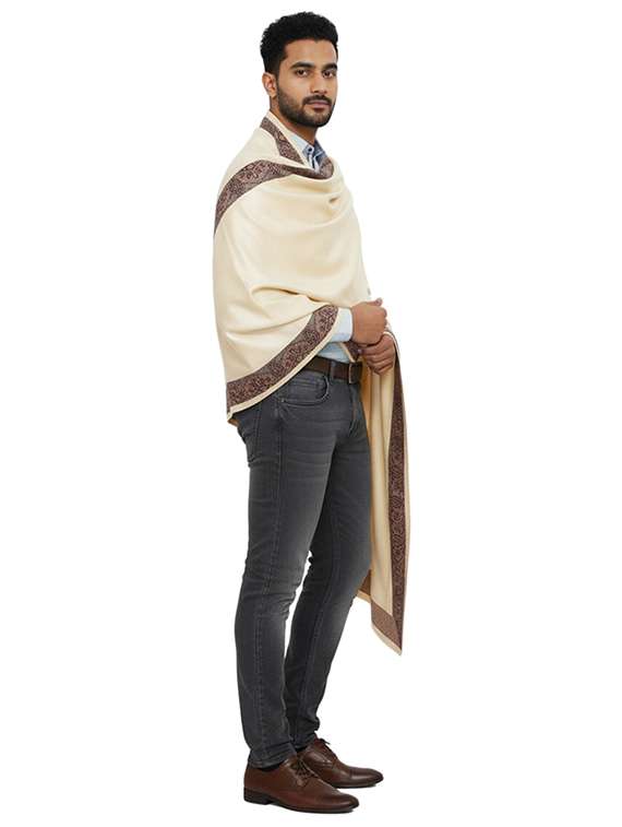 men solid pashmina shawl - 22224458 -  Standard Image - 1