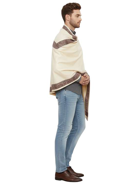 men solid pashmina shawl - 22224459 -  Standard Image - 1