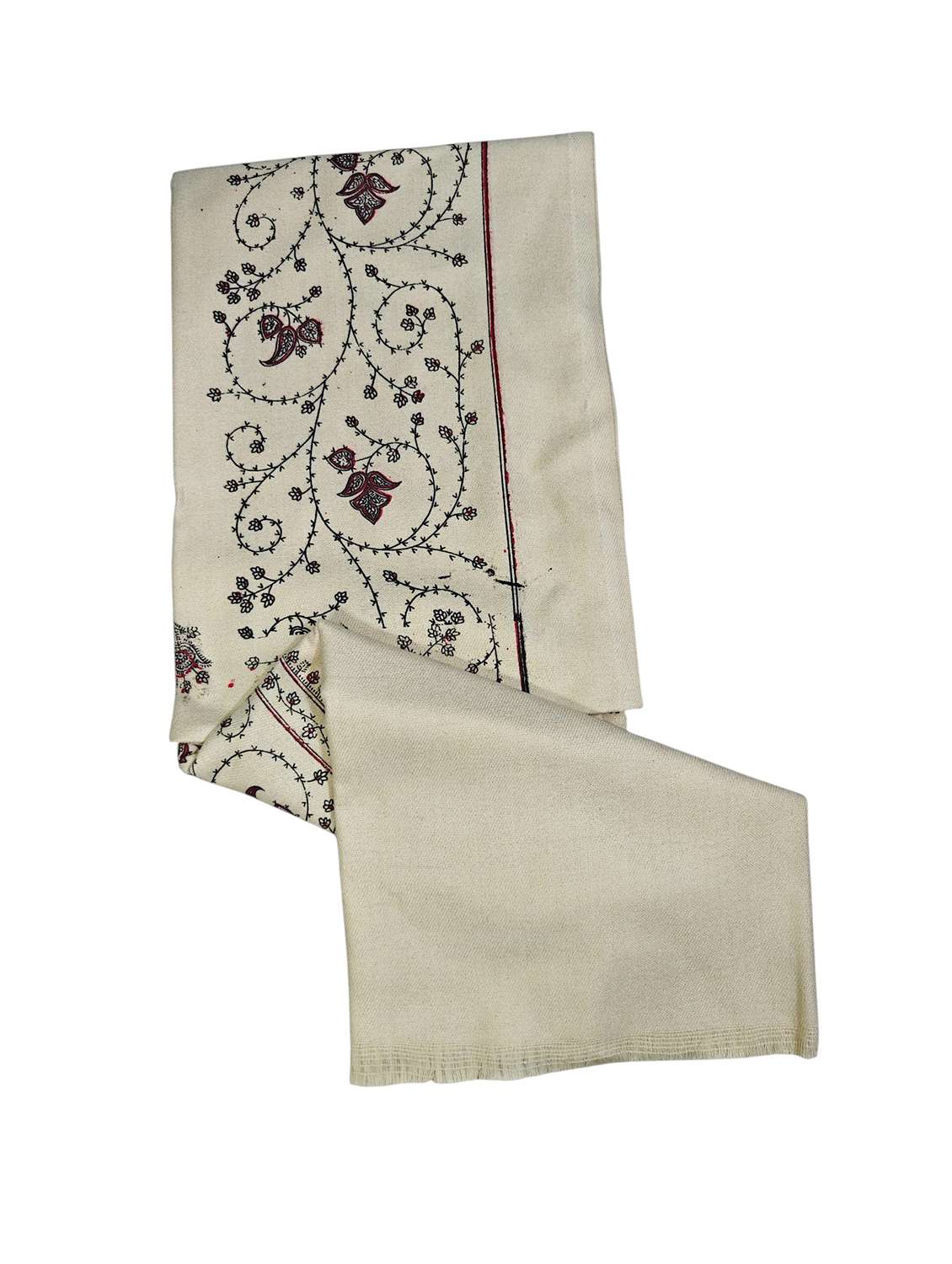 men solid with work pashmina shawl - 22224469 -  Standard Image - 4