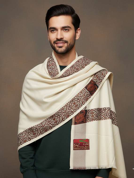 men solid pashmina shawl - 22224476 -  Standard Image - 1