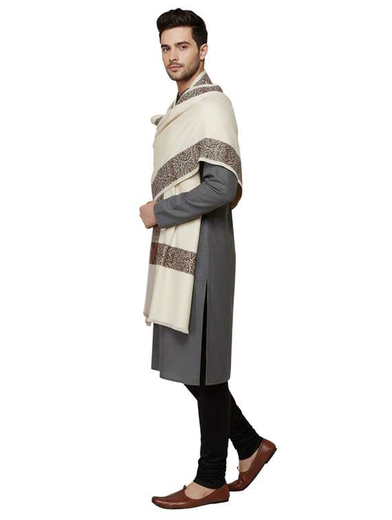 men solid pashmina shawl - 22224477 -  Standard Image - 1