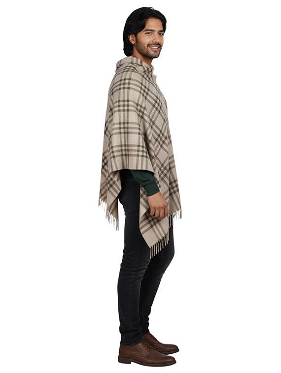 men checkered pashmina shawl - 22224485 -  Standard Image - 1