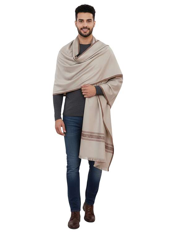 men solid pashmina shawl - 22224495 -  Standard Image - 1