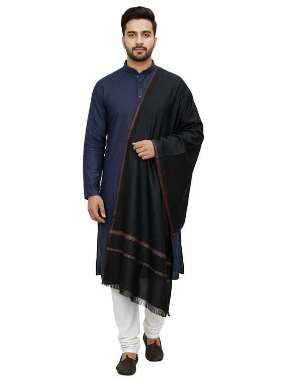 men solid pashmina shawl - 22224512 -  Standard Image - 1