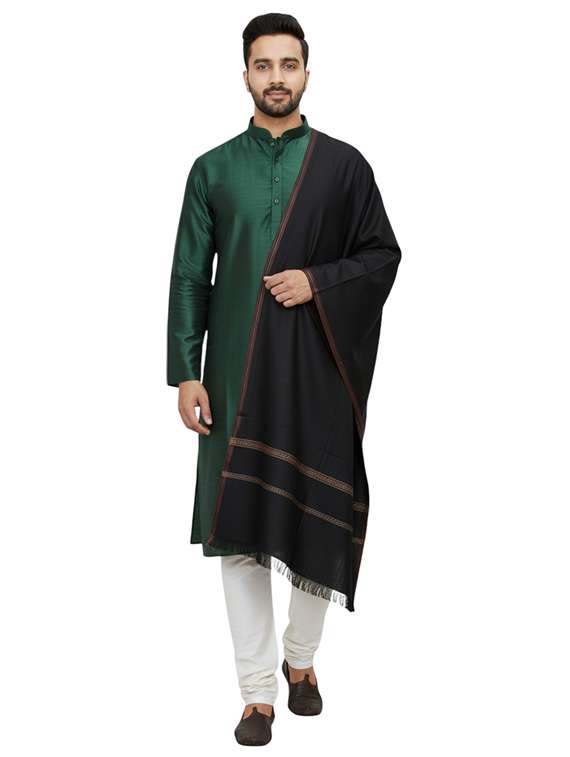 men solid pashmina shawl - 22224513 -  Standard Image - 1