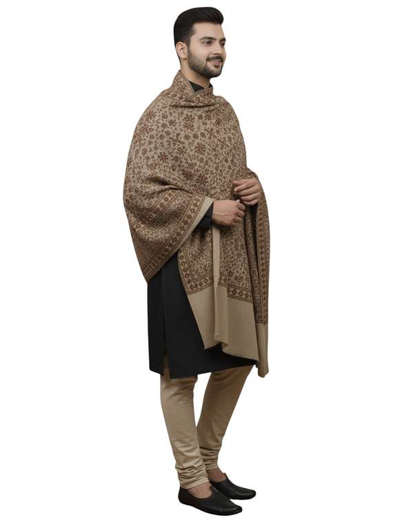 men self design pashmina shawl - 22224519 -  Standard Image - 1
