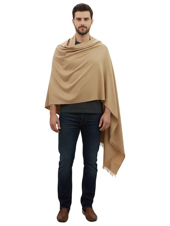 men solid pashmina shawl - 22224520 -  Standard Image - 1