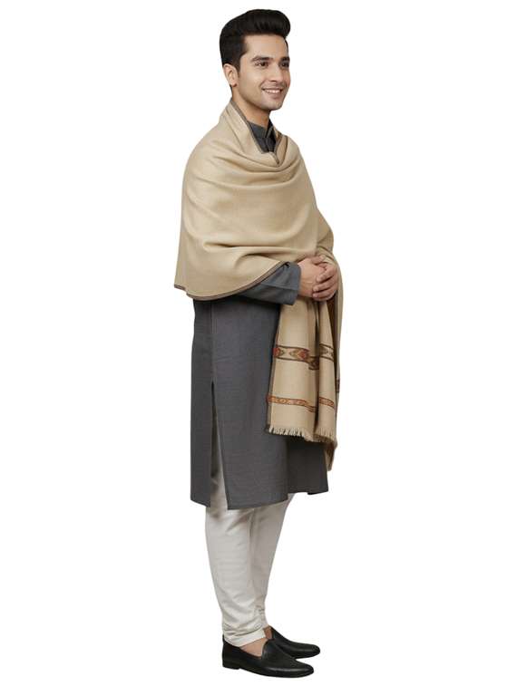 men solid pashmina shawl - 22224527 -  Standard Image - 1