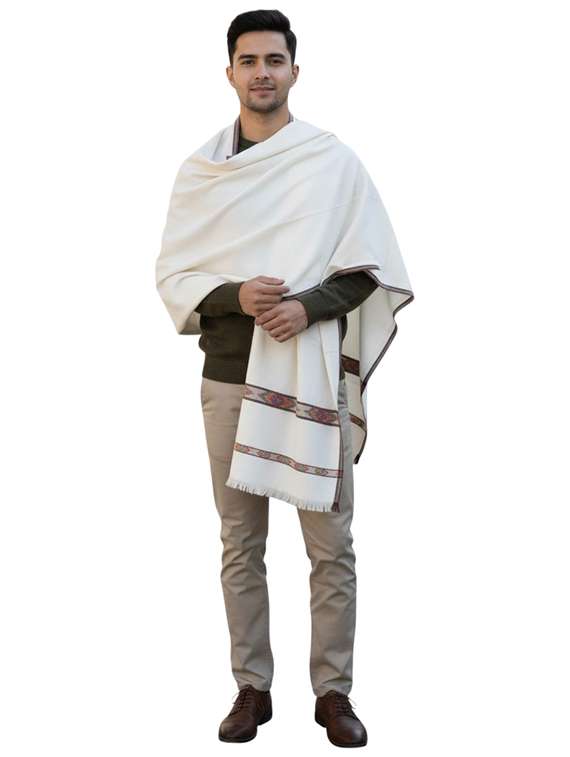 men solid pashmina shawl - 22224530 -  Standard Image - 1