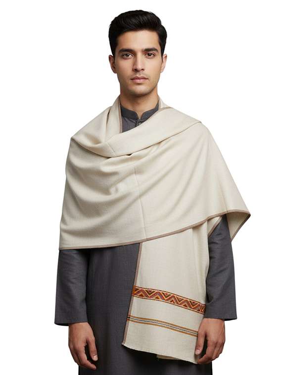 men solid pashmina shawl - 22224531 -  Standard Image - 1