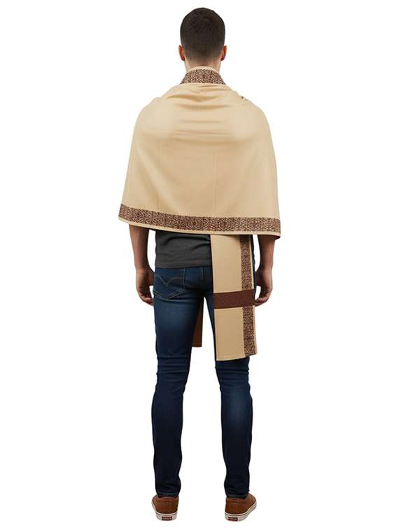 men solid pashmina shawl - 22224532 -  Standard Image - 4