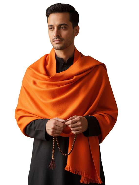 men solid pashmina shawl - 22224534 -  Standard Image - 1