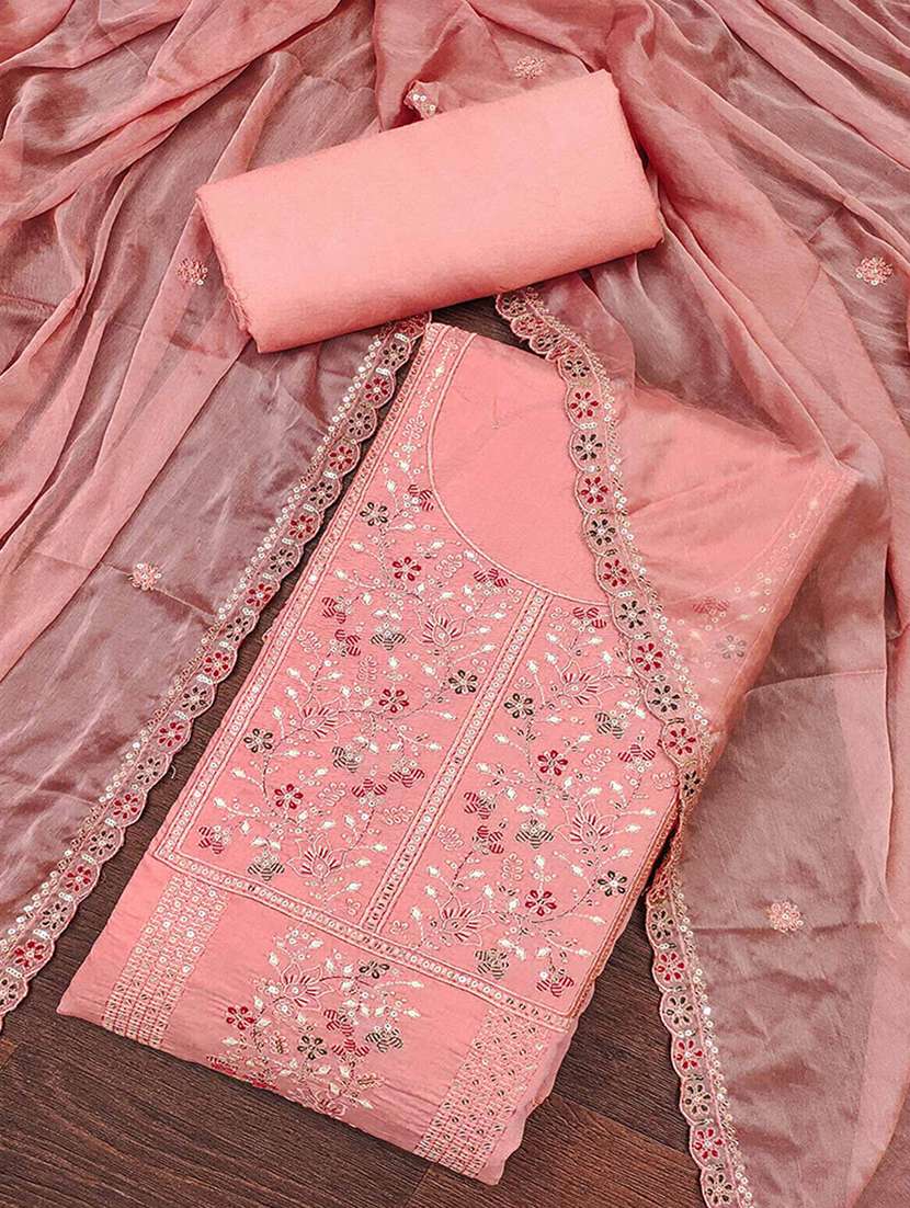 women solid with work embroidered unstitched suit set - 22224635 -  Standard Image - 1